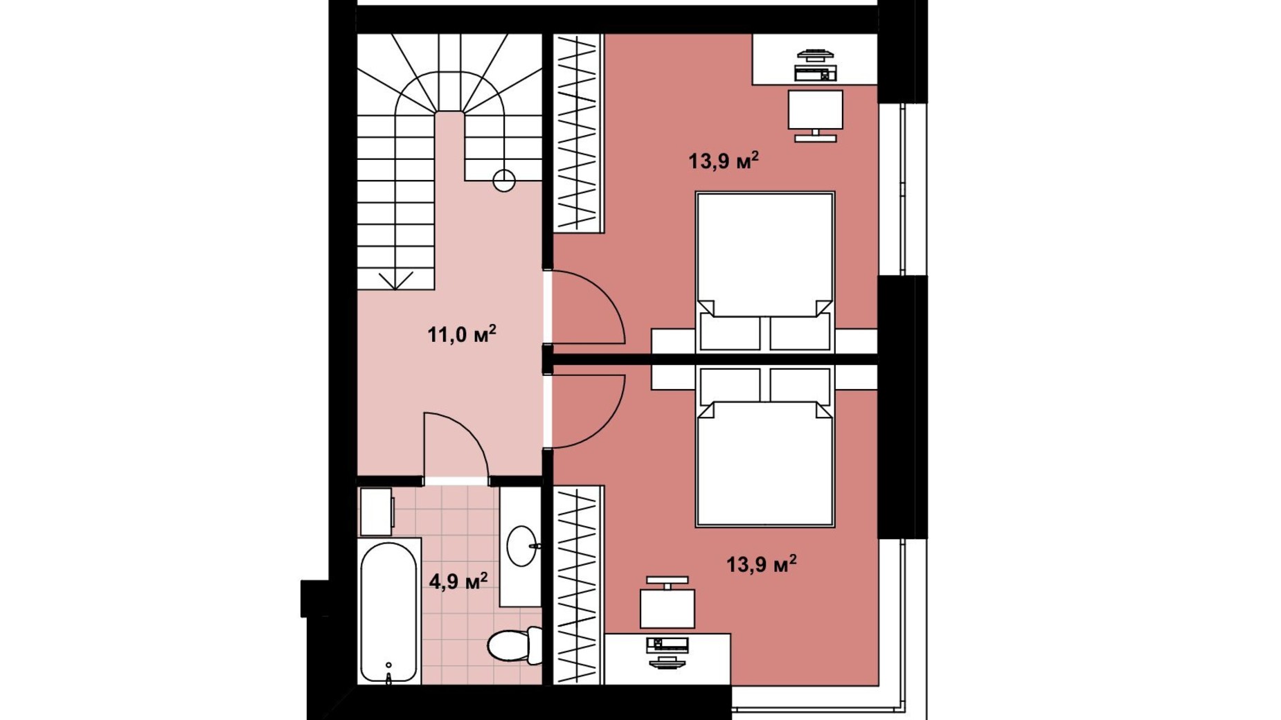 Планировка таунхауса в Таунхаус Lagom House 2 125.6 м², фото 604702