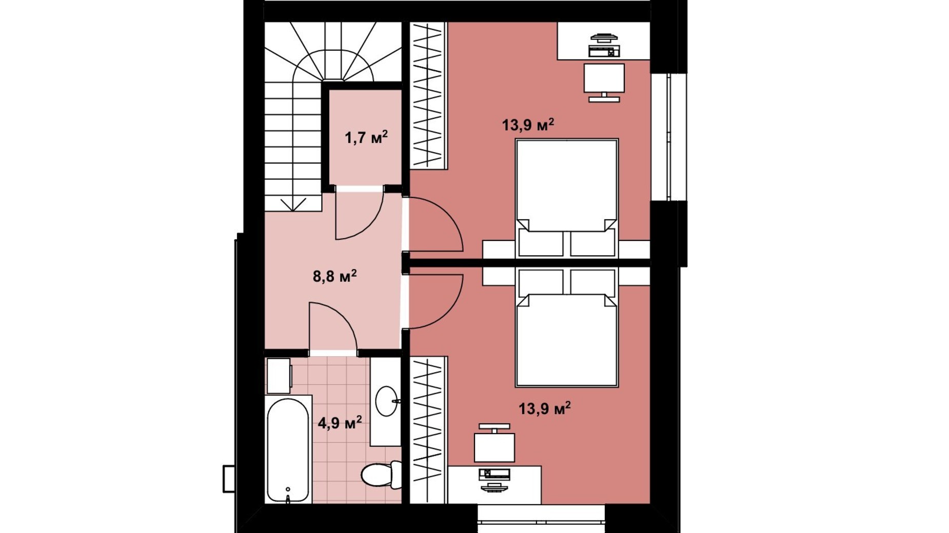 Планування таунхауса в Таунхаус Lagom House 2 125.6 м², фото 604703