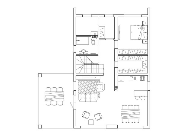 КГ Солнечный склон: планировка 4-комнатной квартиры 157.1 м²