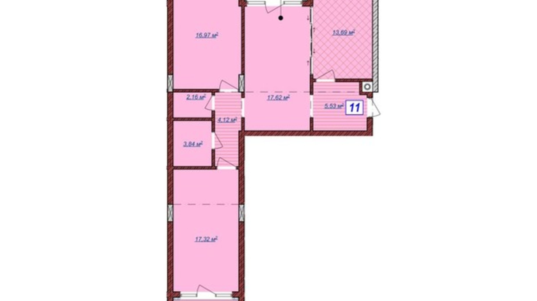 Планировка 3-комнатной квартиры в ЖК Вулецкая/Горешний 2 84 м², фото 605321