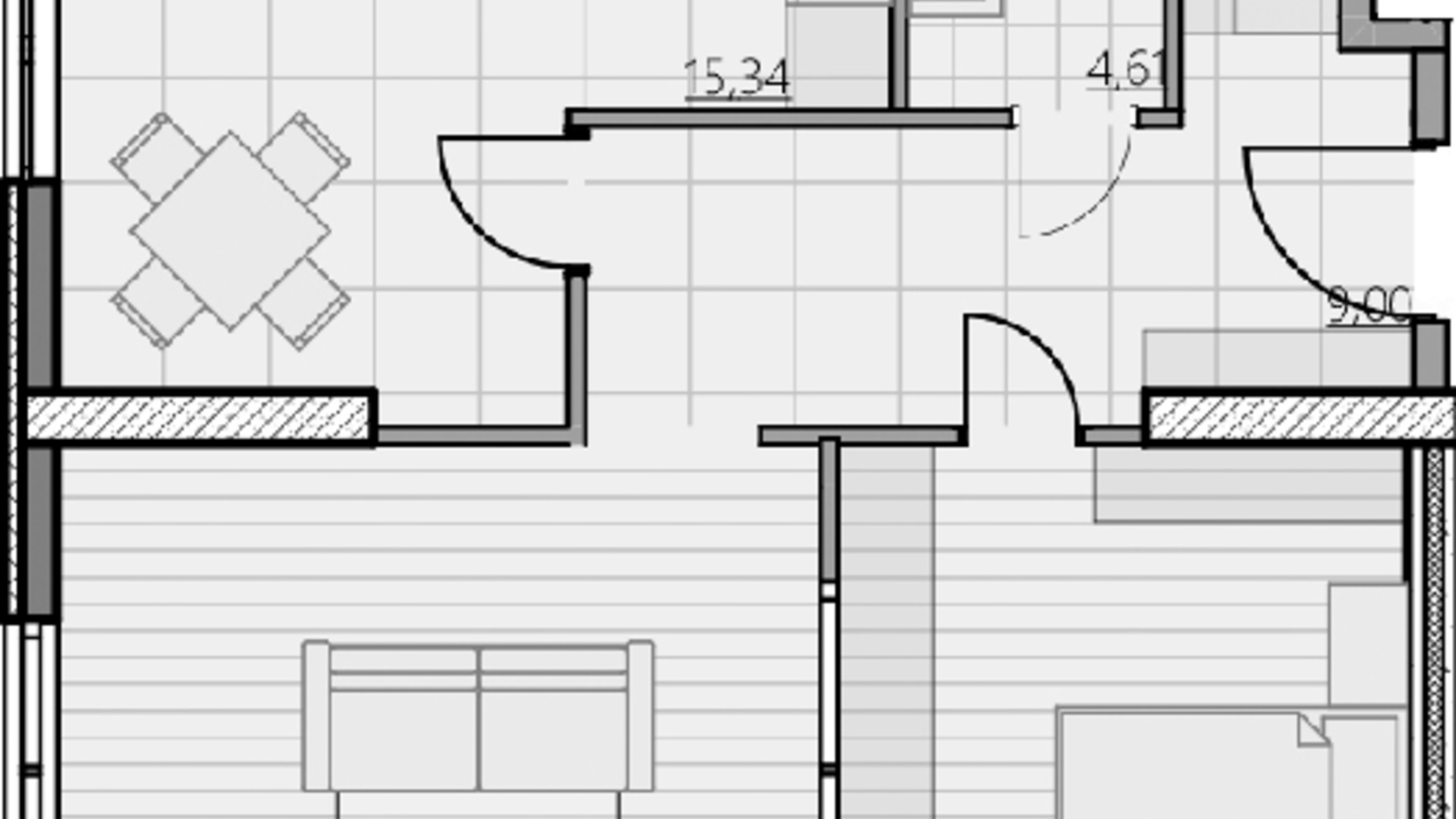 Планування 1-кімнатної квартири в ЖК Park Hills 59.02 м², фото 605517