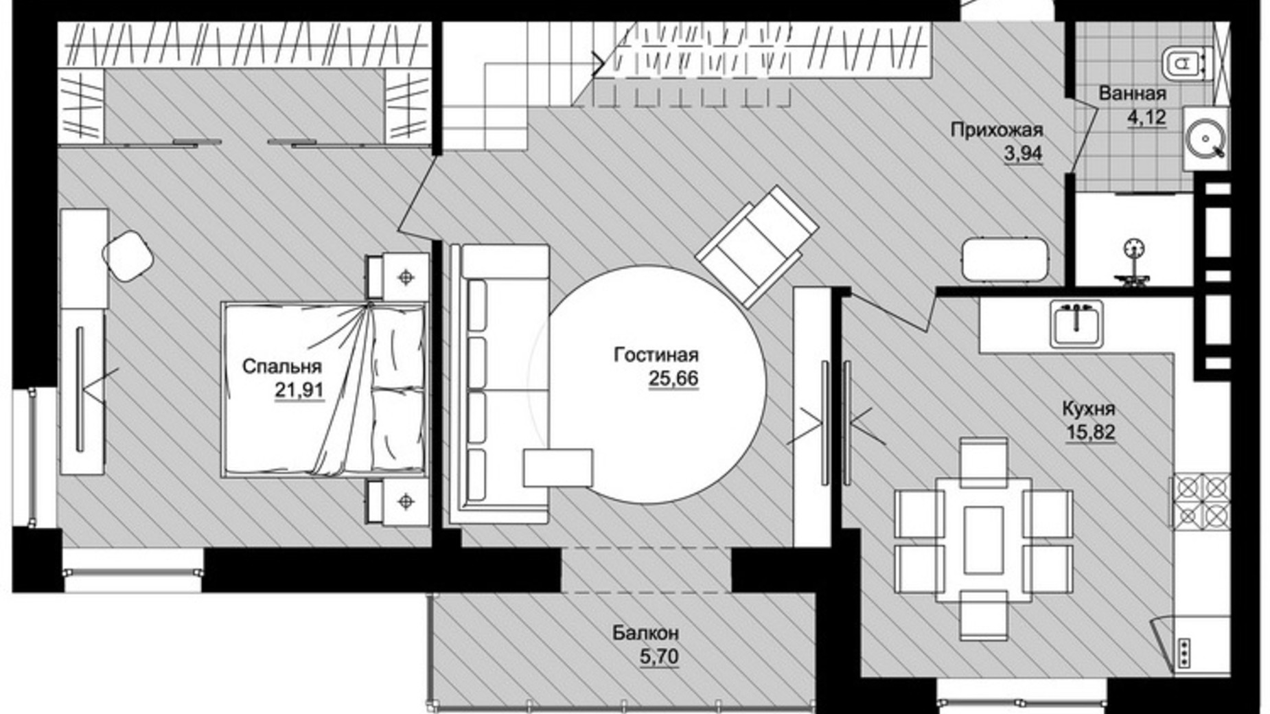 Планування багато­рівневої квартири в ЖК Новий Град 156.03 м², фото 605807