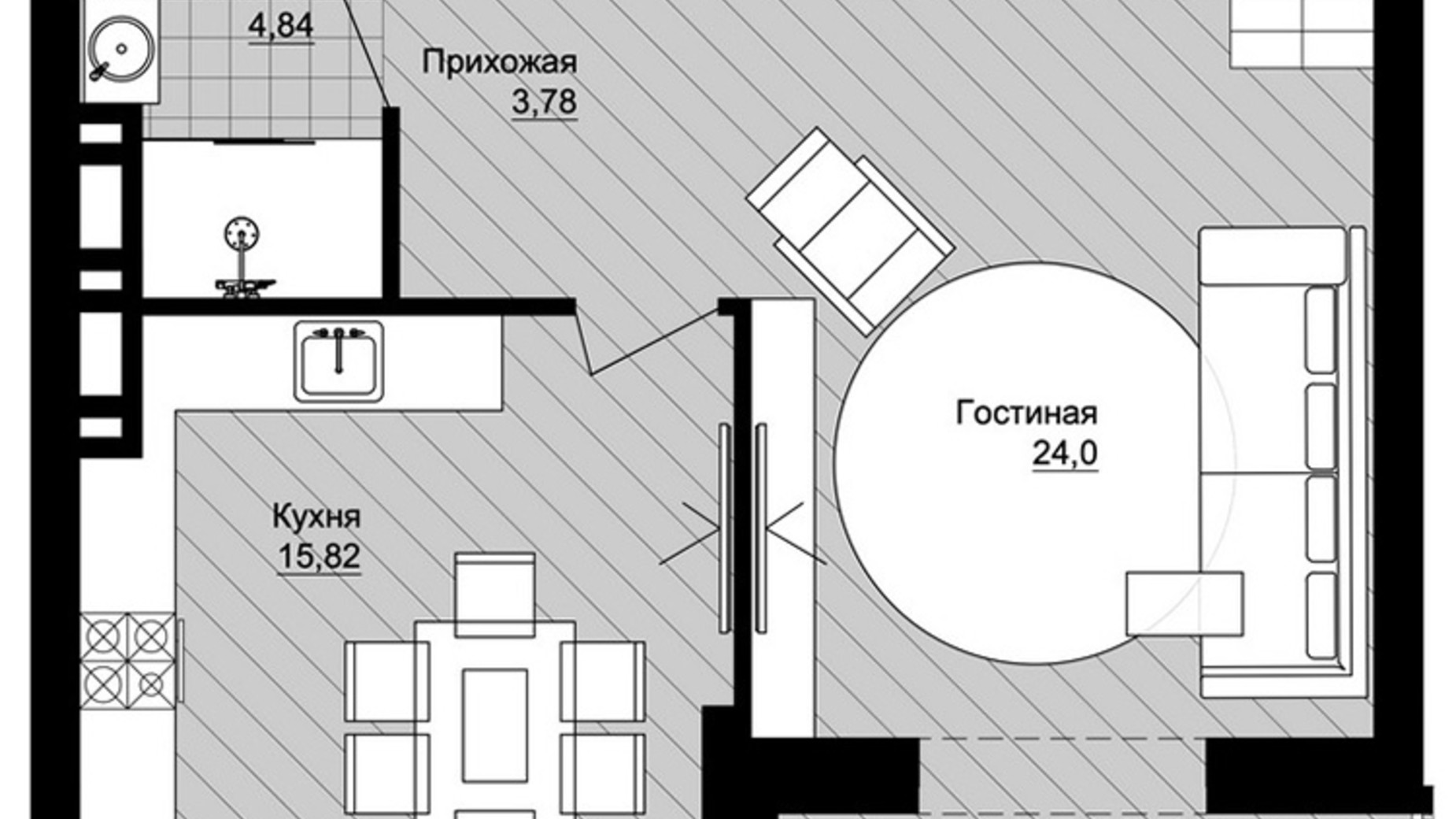 Планування багато­рівневої квартири в ЖК Новий Град 110 м², фото 605812