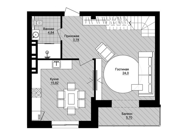 ЖК Новый Град: планировка 3-комнатной квартиры 110 м²
