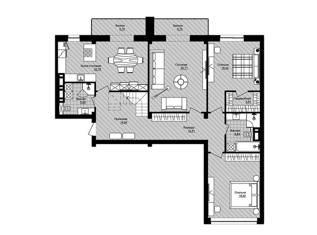 ЖК Новый Град: планировка 7-комнатной квартиры 282.1 м²