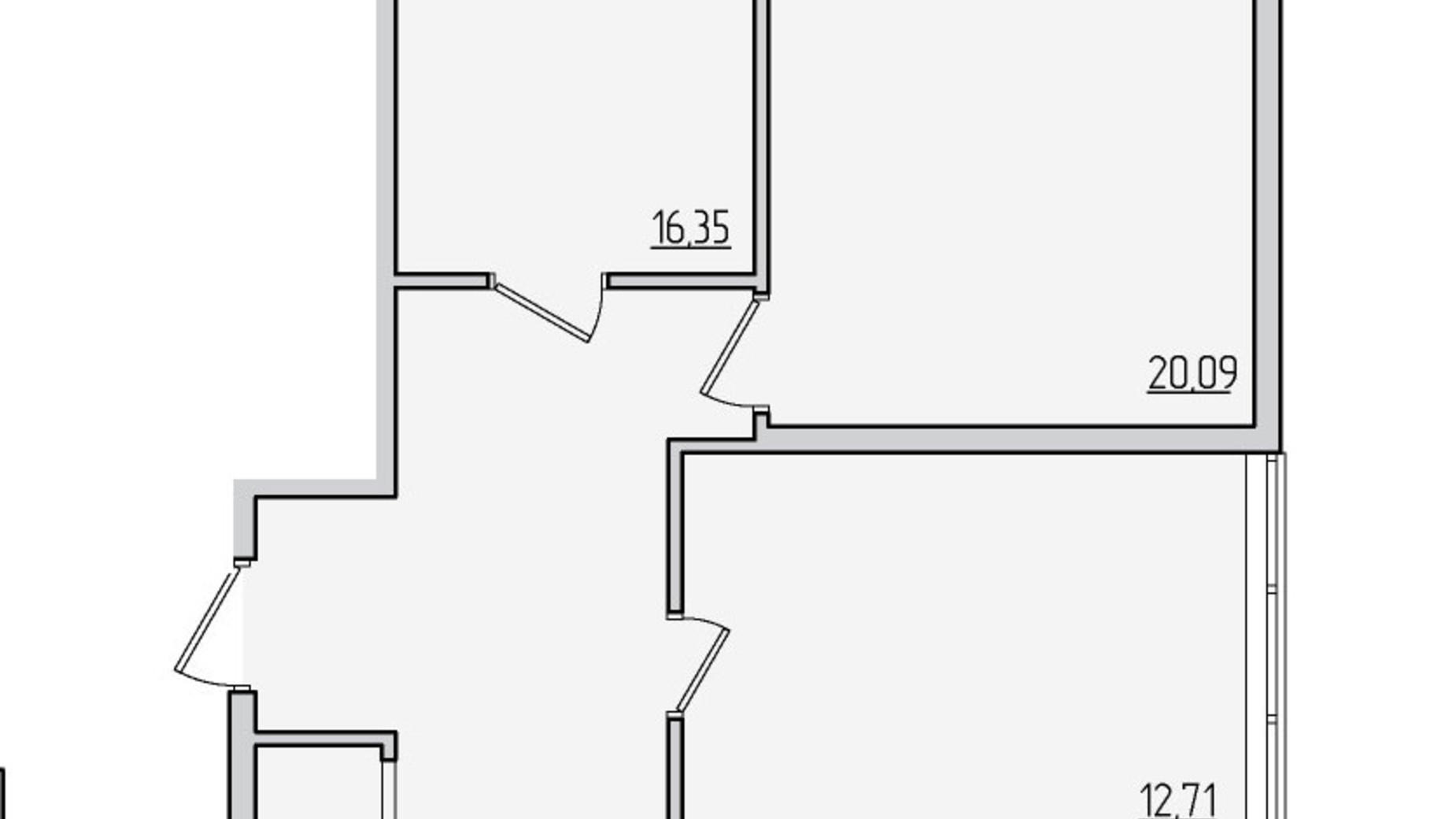 Планировка 3-комнатной квартиры в ЖК Пятьдесят третья жемчужина 82 м², фото 606330