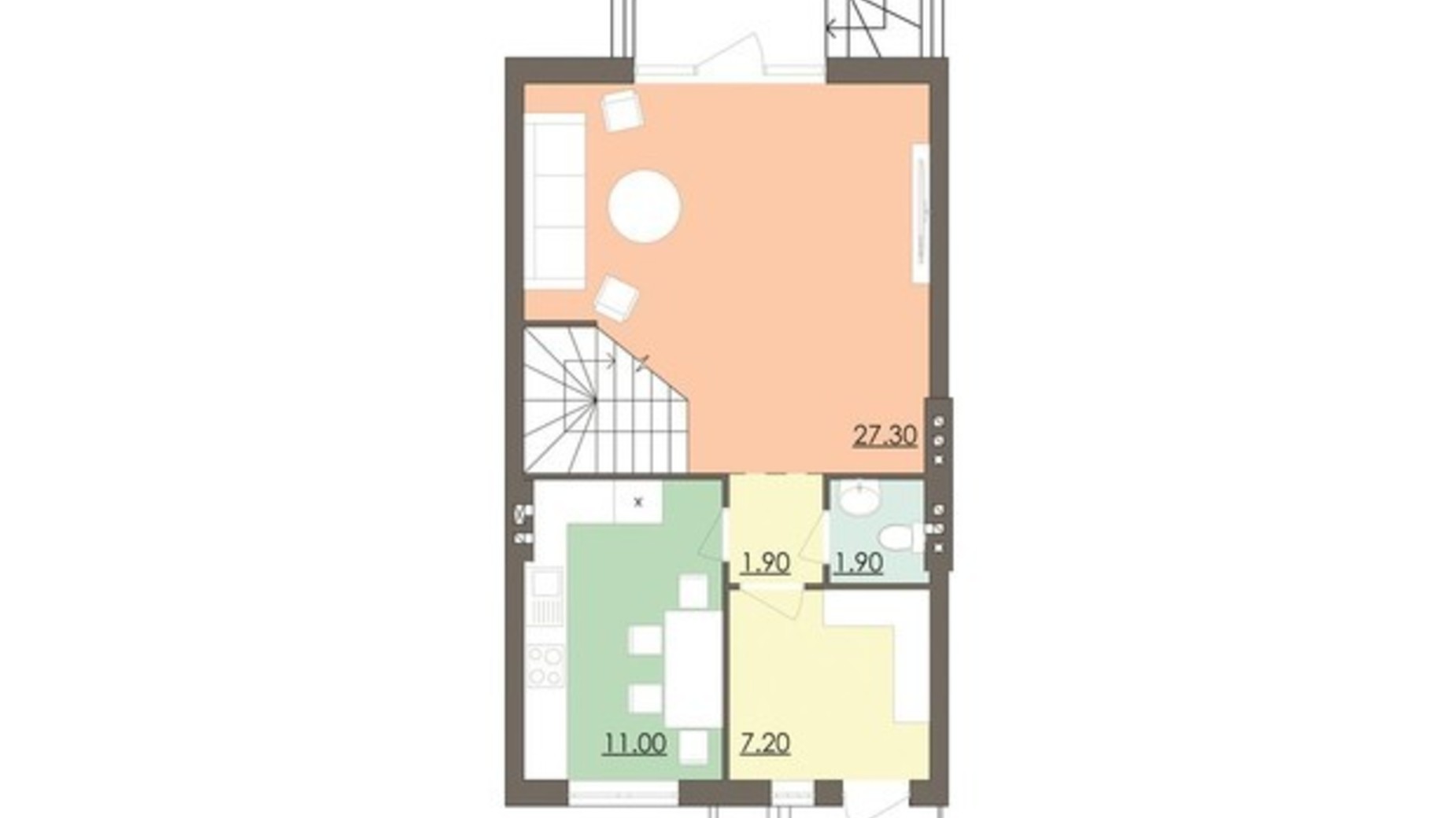 Планировка таунхауса в Таунхаус Мальованка 104.5 м², фото 606463