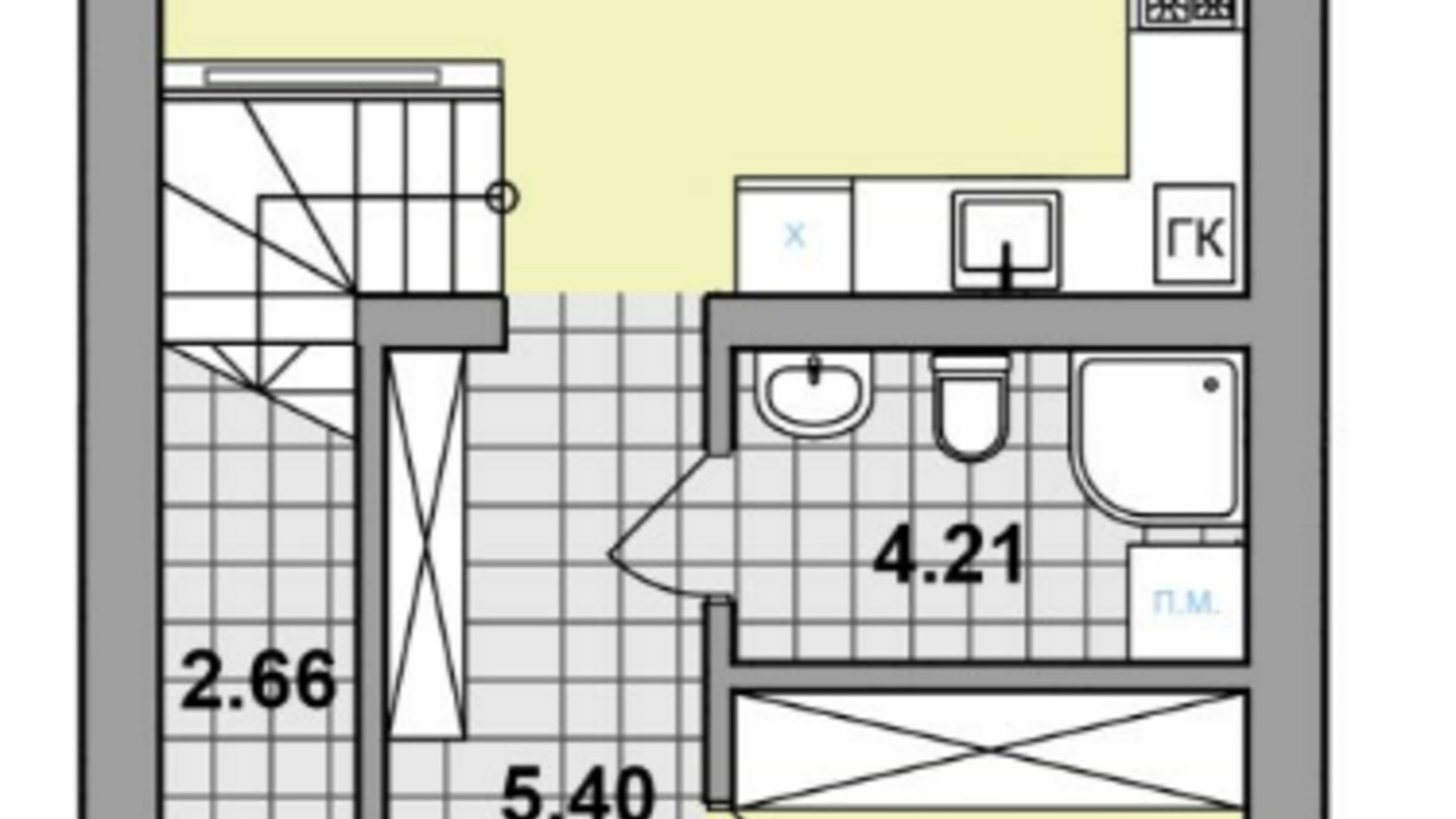 Планировка таунхауса в КГ Провесинь 97 м², фото 606700