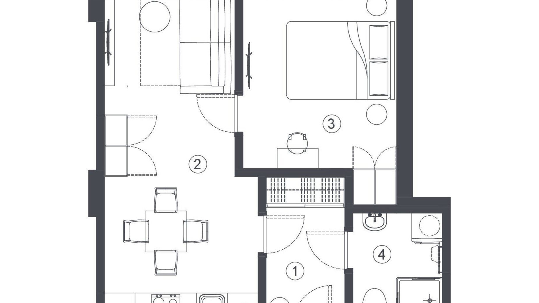 Планування 2-кімнатної квартири в Клубний будинок L14. Home in Pechersk 37.4 м², фото 606719
