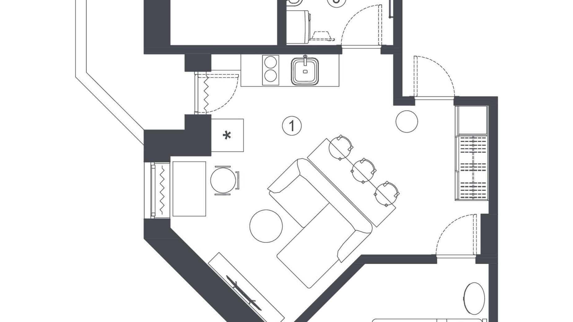 Планировка 2-комнатной квартиры в Клубный дом L14. Home in Pechersk 38 м², фото 606720