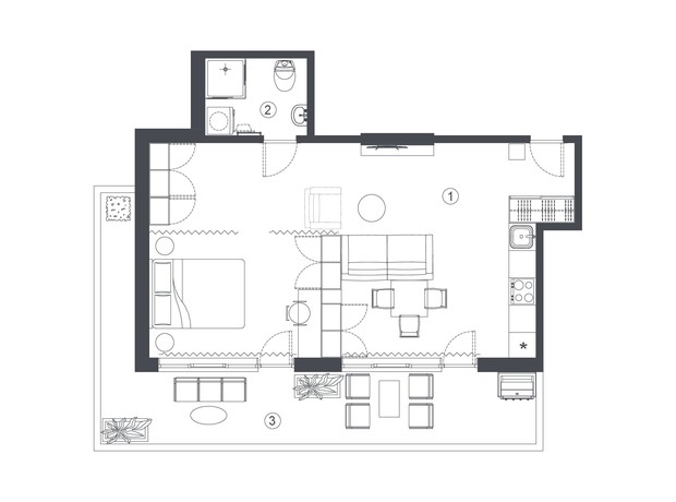 Клубный дом L14. Home in Pechersk: планировка 2-комнатной квартиры 53.7 м²