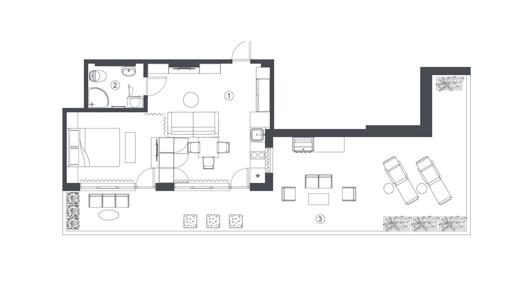 Планировка 2-комнатной квартиры в Клубный дом L14. Home in Pechersk 55 м², фото 606741