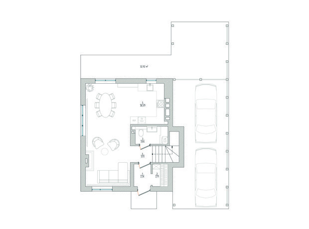 КГ Gardd House Eco Village: планировка 3-комнатной квартиры 95 м²