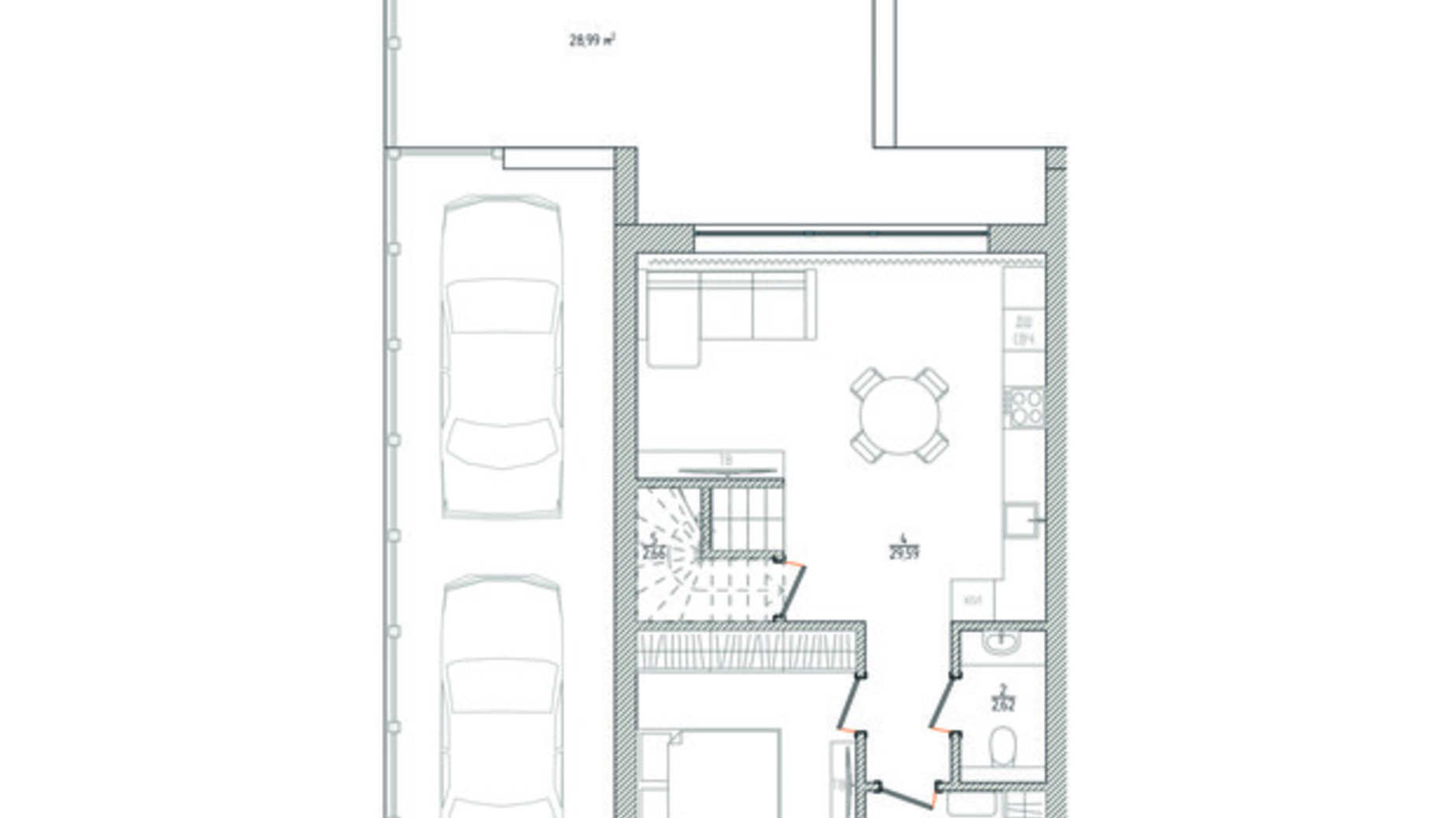 Планировка дуплекса в КГ Gardd House Eco Village 95 м², фото 607143