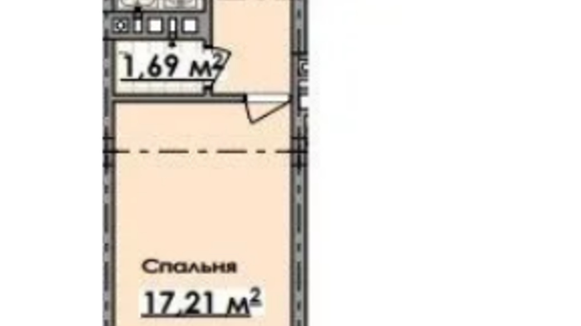 Планировка 1-комнатной квартиры в ЖК Palmira City 73.2 м², фото 607151