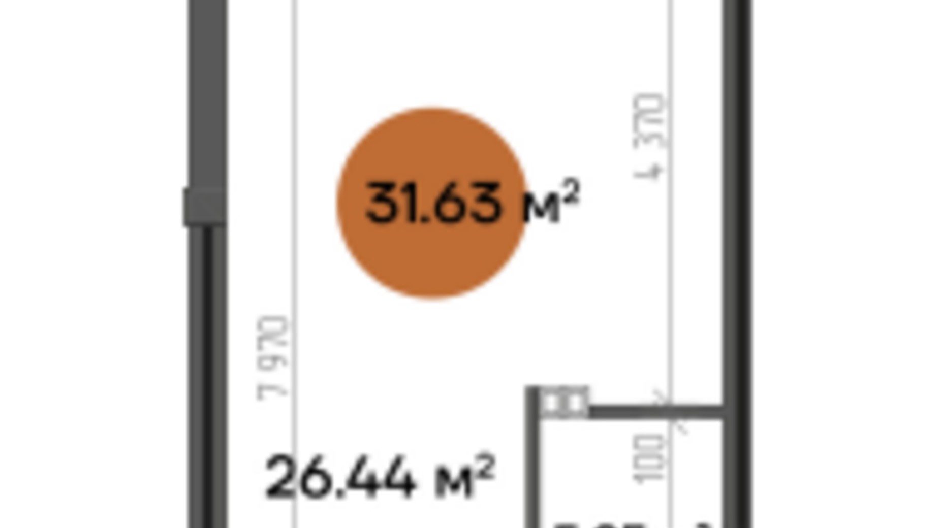 Планировка помещения в МФК Shevchenka 31.63 м², фото 607267