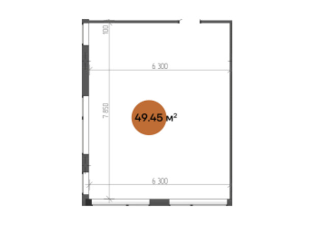 МФК Shevchenka: планировка помощения 49.45 м²