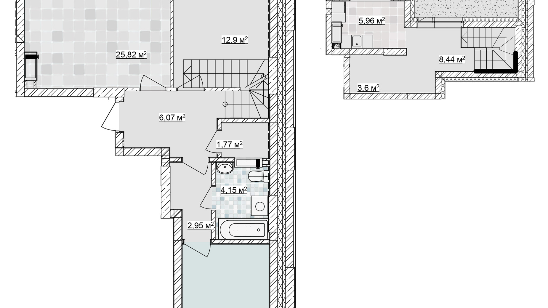 Планування багато­рівневої квартири в ЖК Genesis 102.75 м², фото 607569