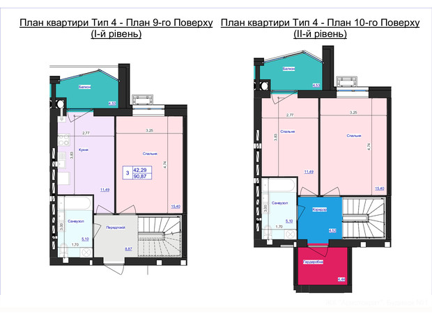 ЖК Аристократ: планировка 3-комнатной квартиры 90.87 м²