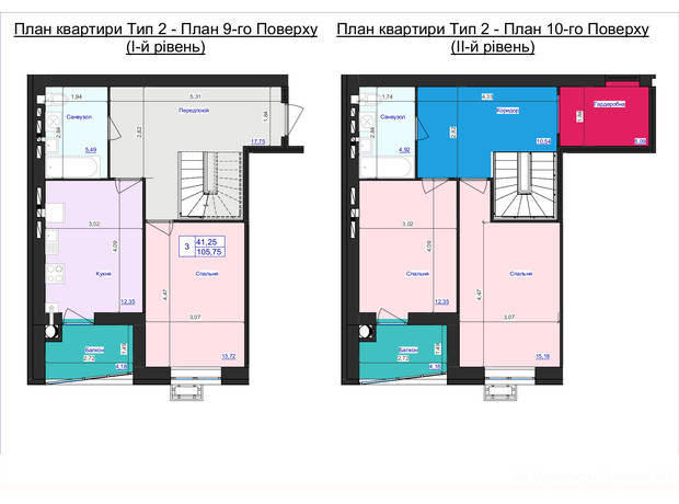 ЖК Аристократ: планировка 3-комнатной квартиры 105.75 м²