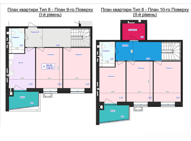 ЖК Аристократ: планировка 5-комнатной квартиры 126.91 м²