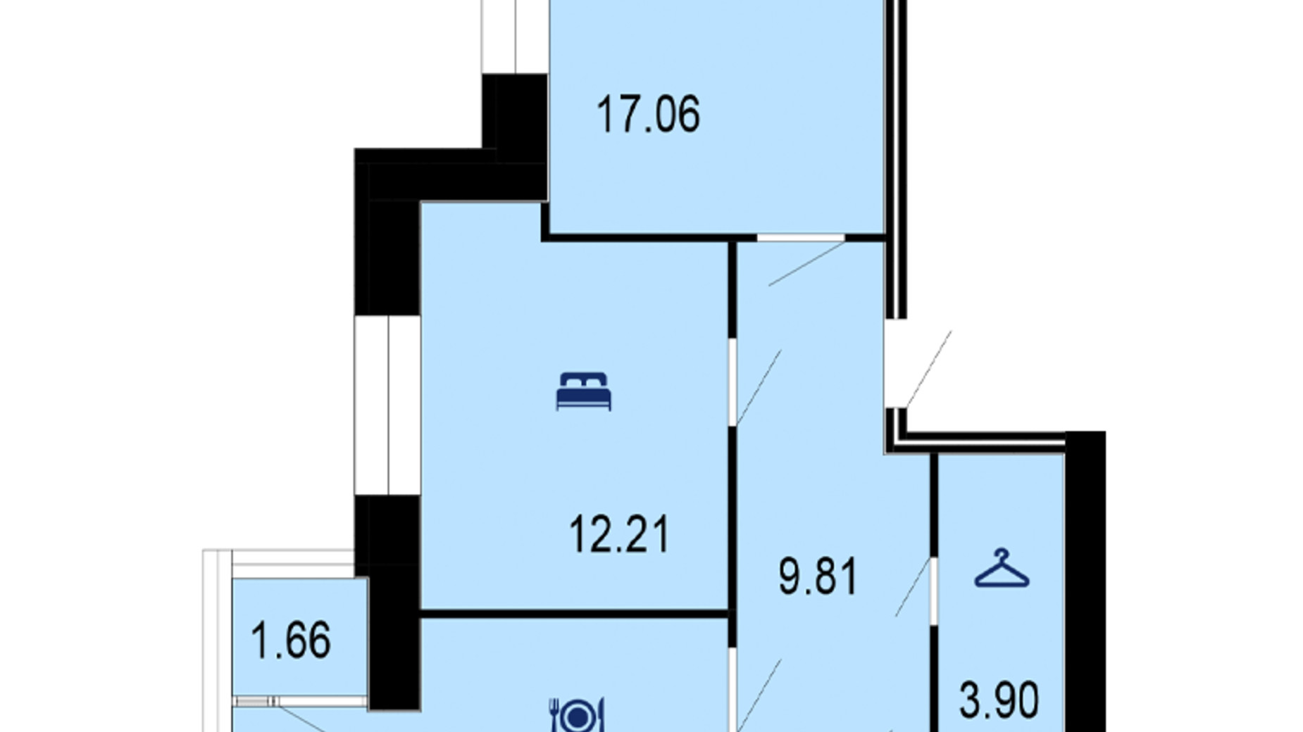 Планировка 2-комнатной квартиры в ЖК Семейный Comfort 67.14 м², фото 608001