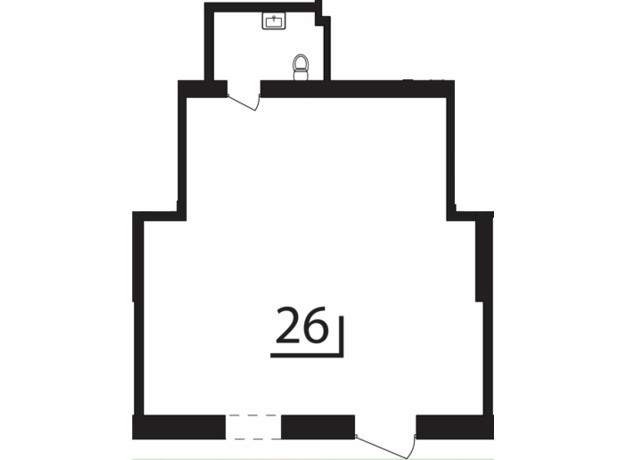 Бизнес центр Грушевский: планировка помощения 52.7 м²