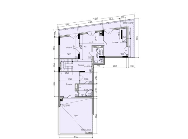 ЖК Comfort Hall: планування 5-кімнатної квартири 188.1 м²