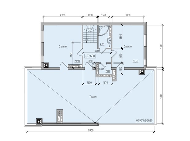 ЖК Comfort Hall: планування 4-кімнатної квартири 155.3 м²