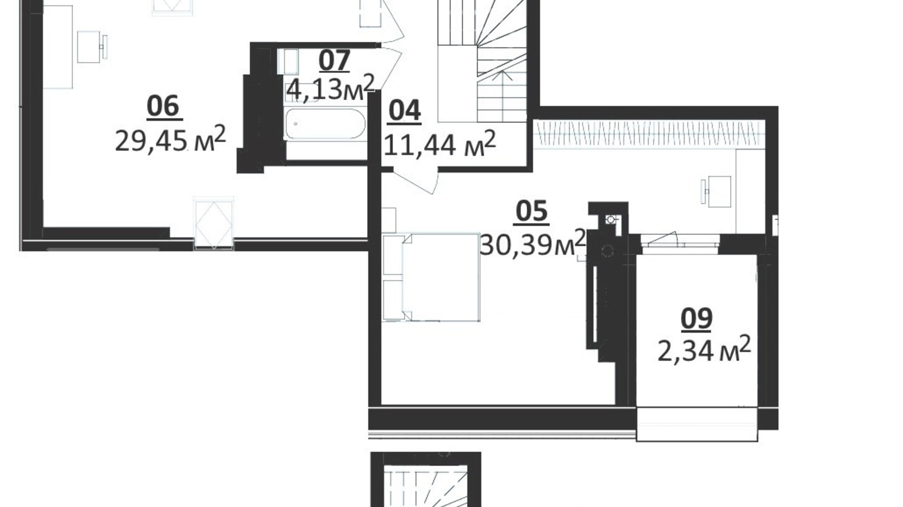 Планировка много­уровневой квартиры в ЖК Белый Шоколад Center 156.2 м², фото 609428