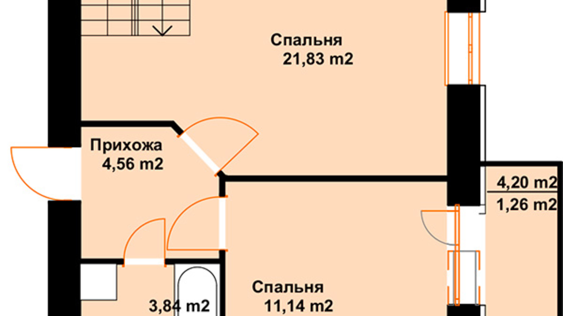 Планування багато­рівневої квартири в ЖК Баварія 85.26 м², фото 609573