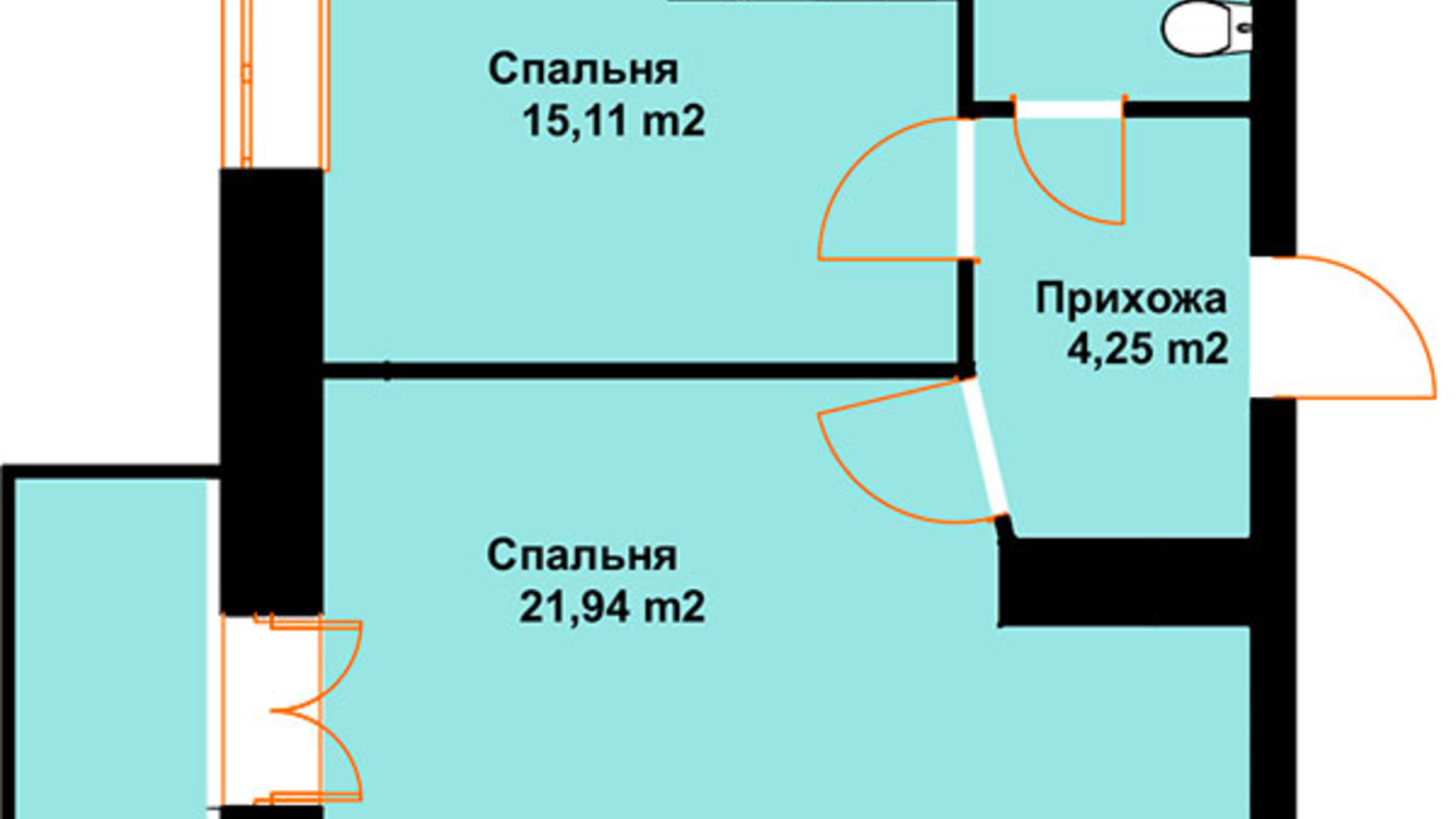 Планування багато­рівневої квартири в ЖК Баварія 92.94 м², фото 609597