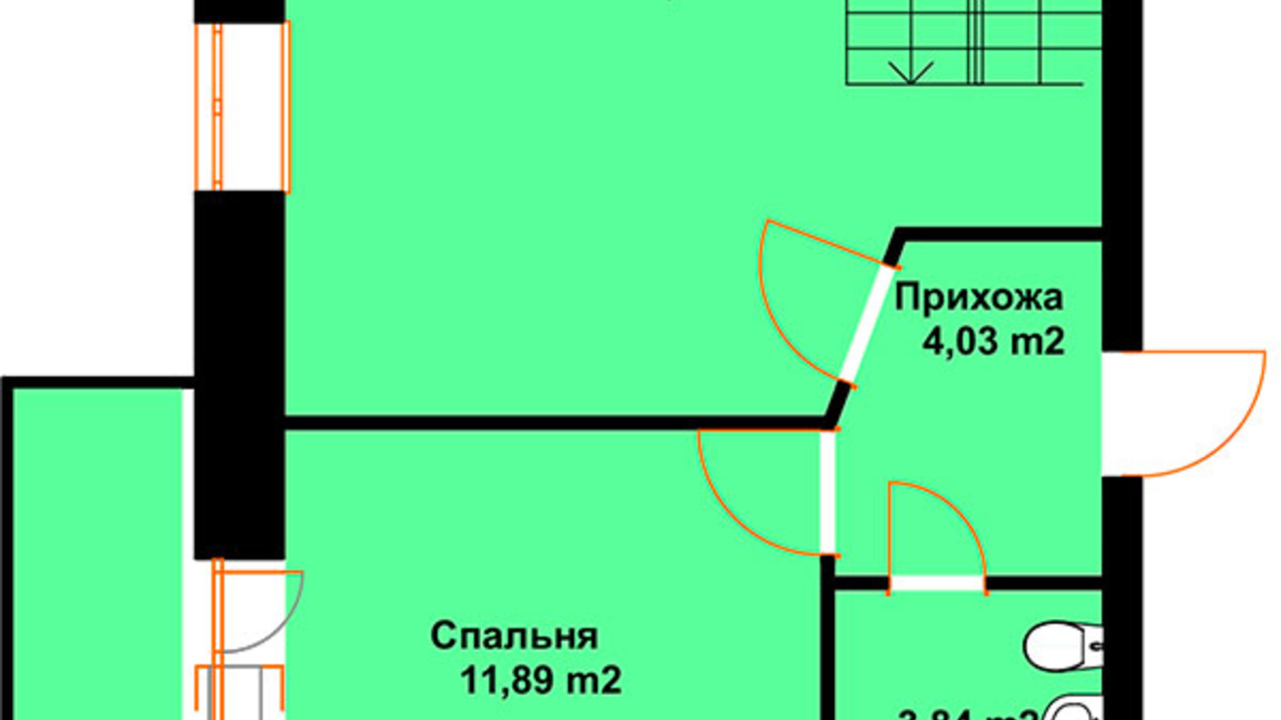 Планировка много­уровневой квартиры в ЖК Бавария 82.76 м², фото 609598