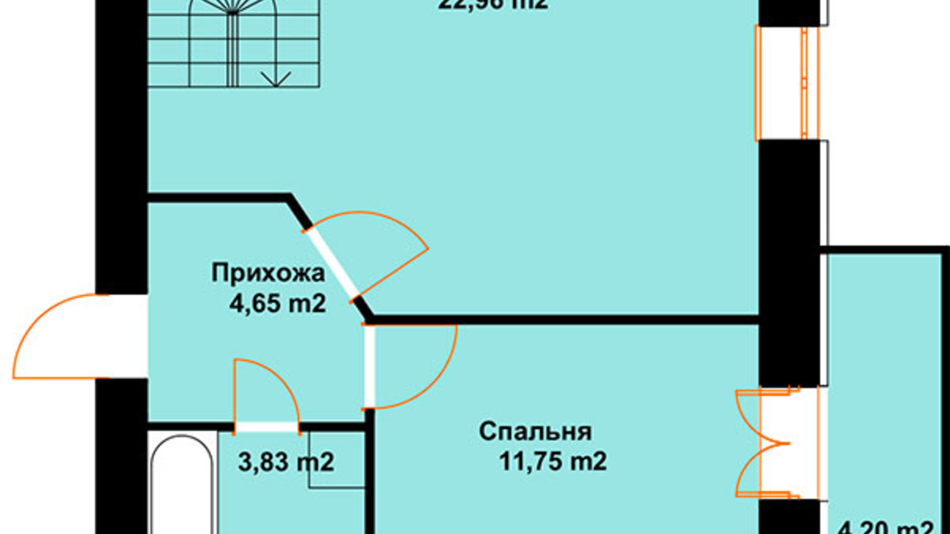 Планування багато­рівневої квартири в ЖК Баварія 88.9 м², фото 609600