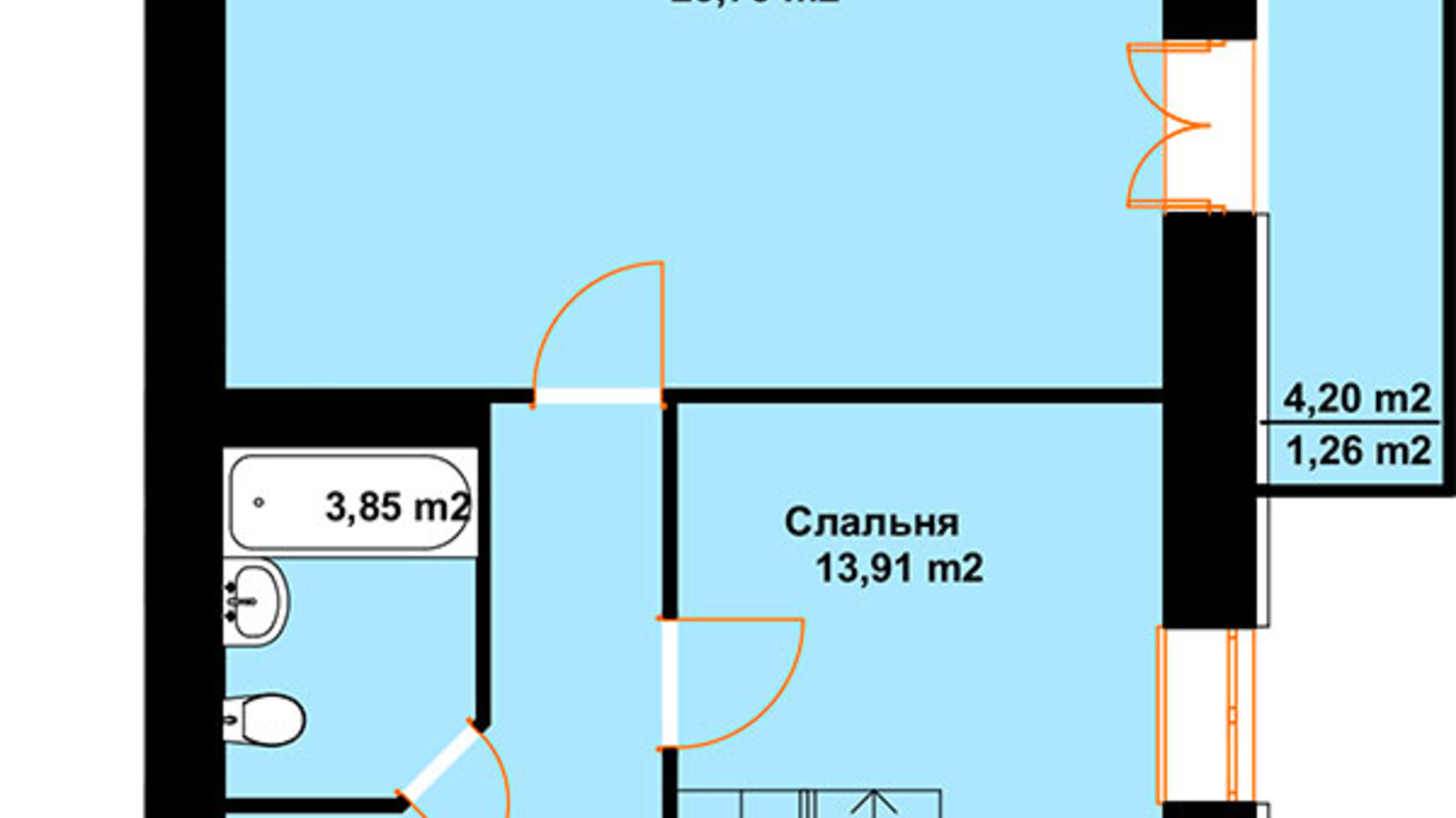 Планировка много­уровневой квартиры в ЖК Бавария 100.96 м², фото 609602