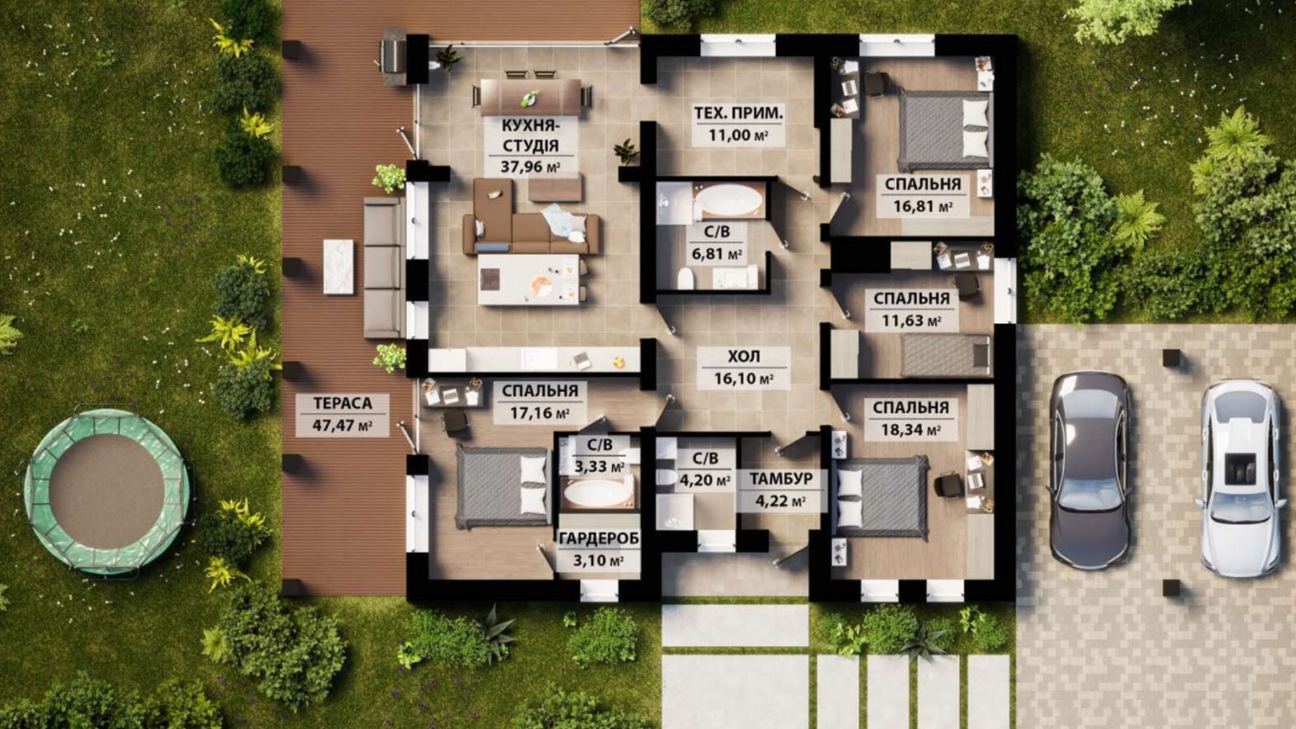 Планування котеджу в КМ Park Residence 3 200 м², фото 610849