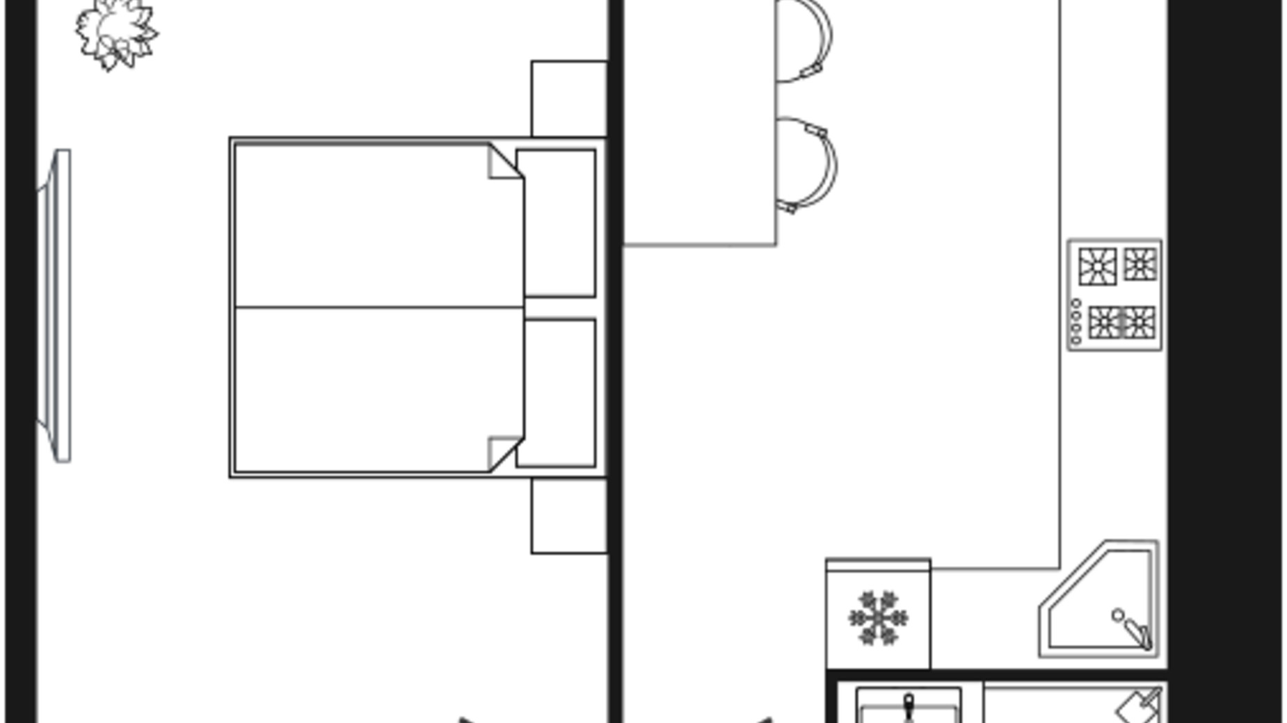 Планировка 1-комнатной квартиры в ЖК Днепровская Брама 2 46.9 м², фото 611014