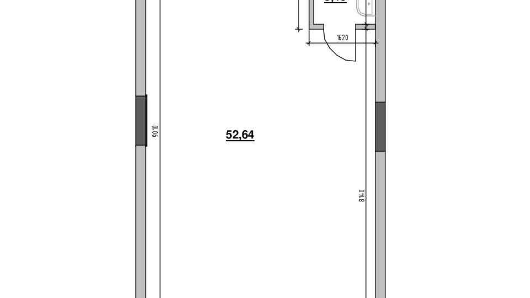 Планировка помещения в ЖК Голоські кручі 57.3 м², фото 611603