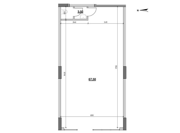 ЖК Голоські кручі: планировка помощения 70.4 м²