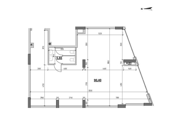 ЖК Голоські кручі: планировка помощения 95.4 м²