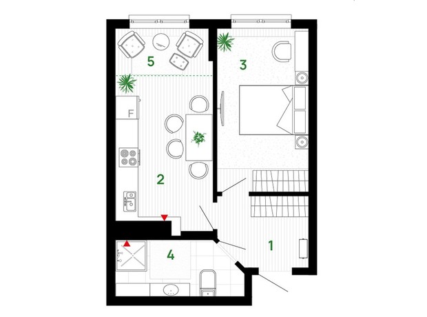 ЖК Comfort Park: планировка 1-комнатной квартиры 45 м²