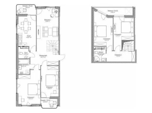 ЖК O2 Residence: планування 5-кімнатної квартири 133.58 м²