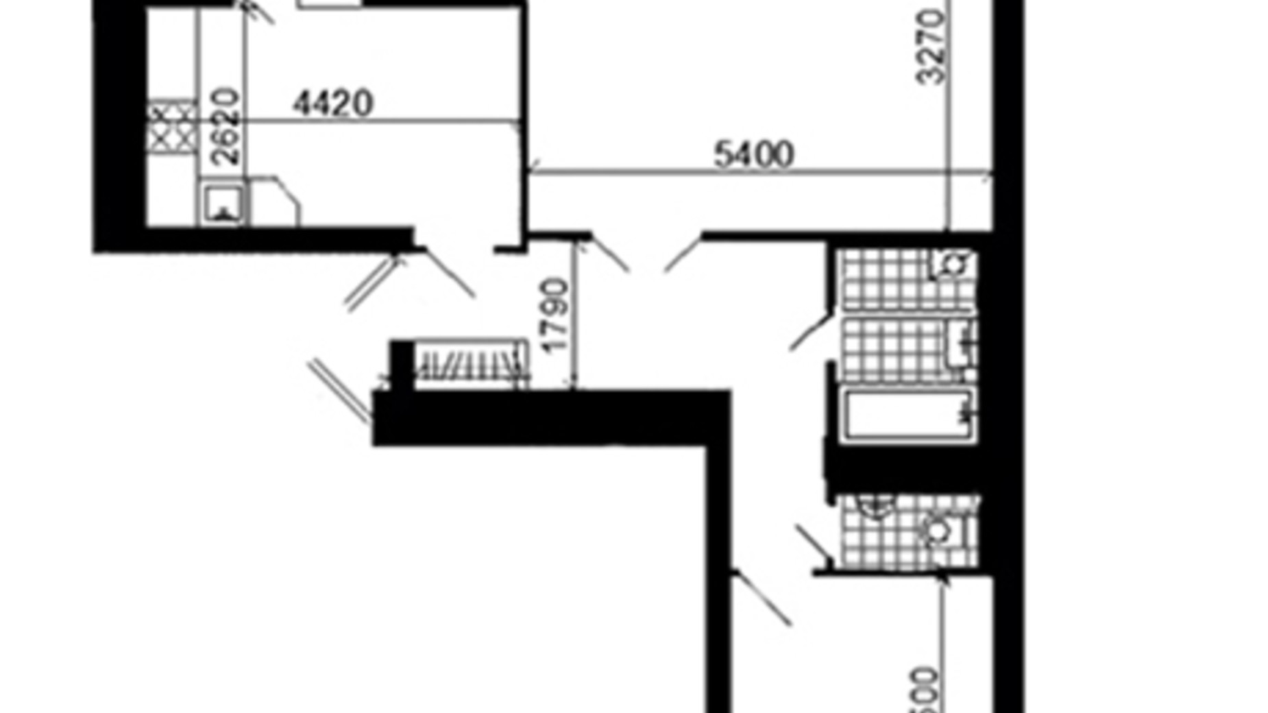 Планировка 2-комнатной квартиры в ЖК ул. Троллейбусная, 4 60.45 м², фото 612345