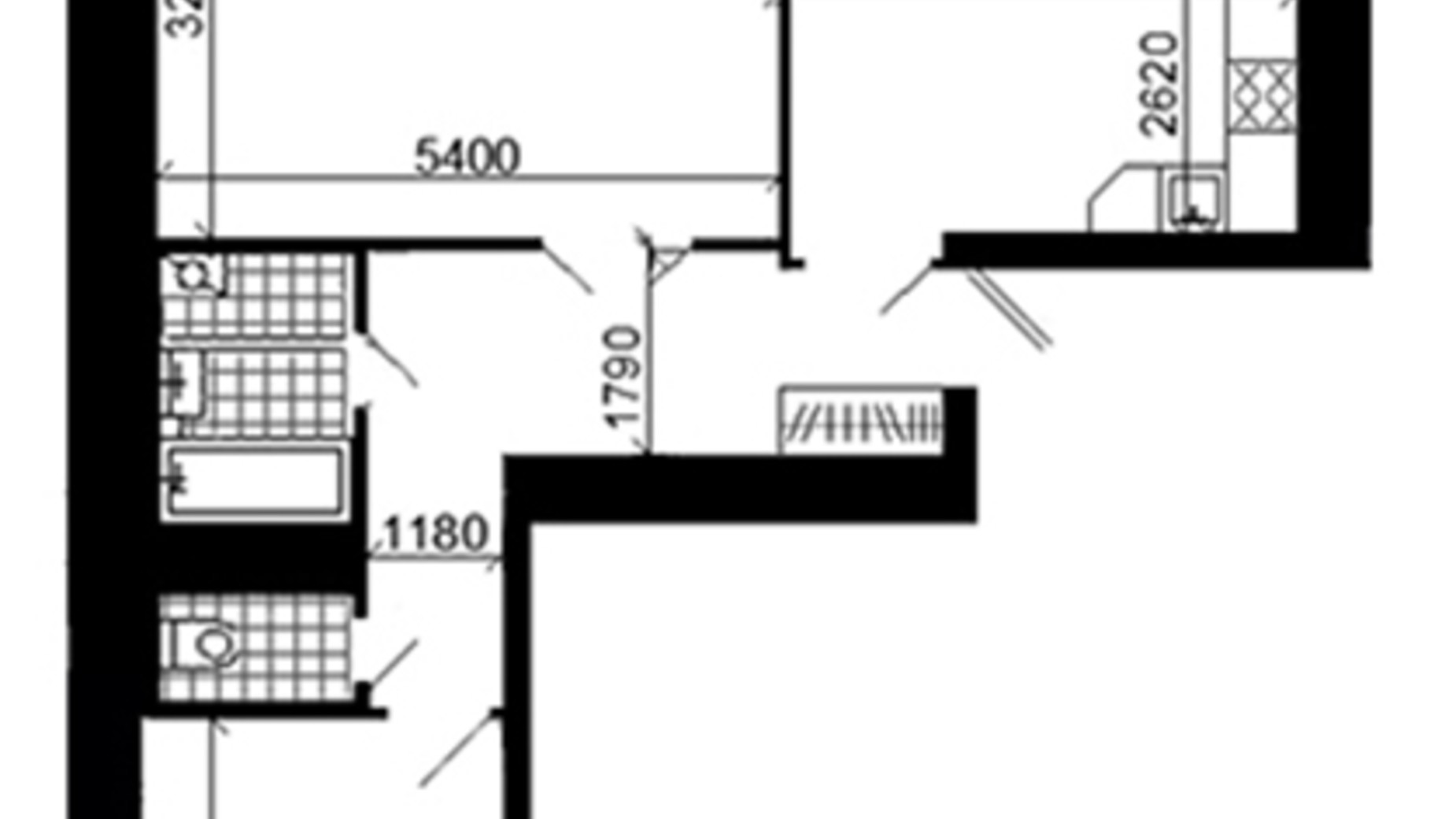 Планировка 2-комнатной квартиры в ЖК ул. Троллейбусная, 4 60.63 м², фото 612347