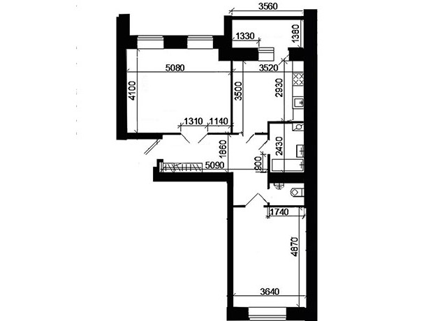 ЖК ул. Троллейбусная, 4: планировка 2-комнатной квартиры 69.48 м²