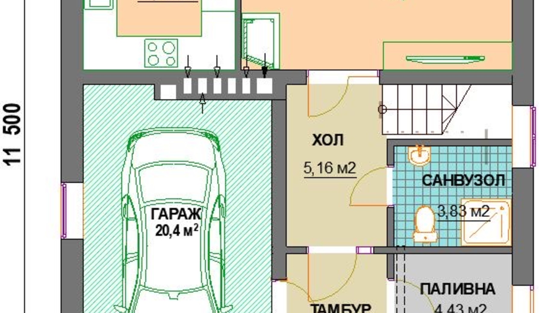 Планировка коттеджа в КГ Praud Hills 144 м², фото 613022