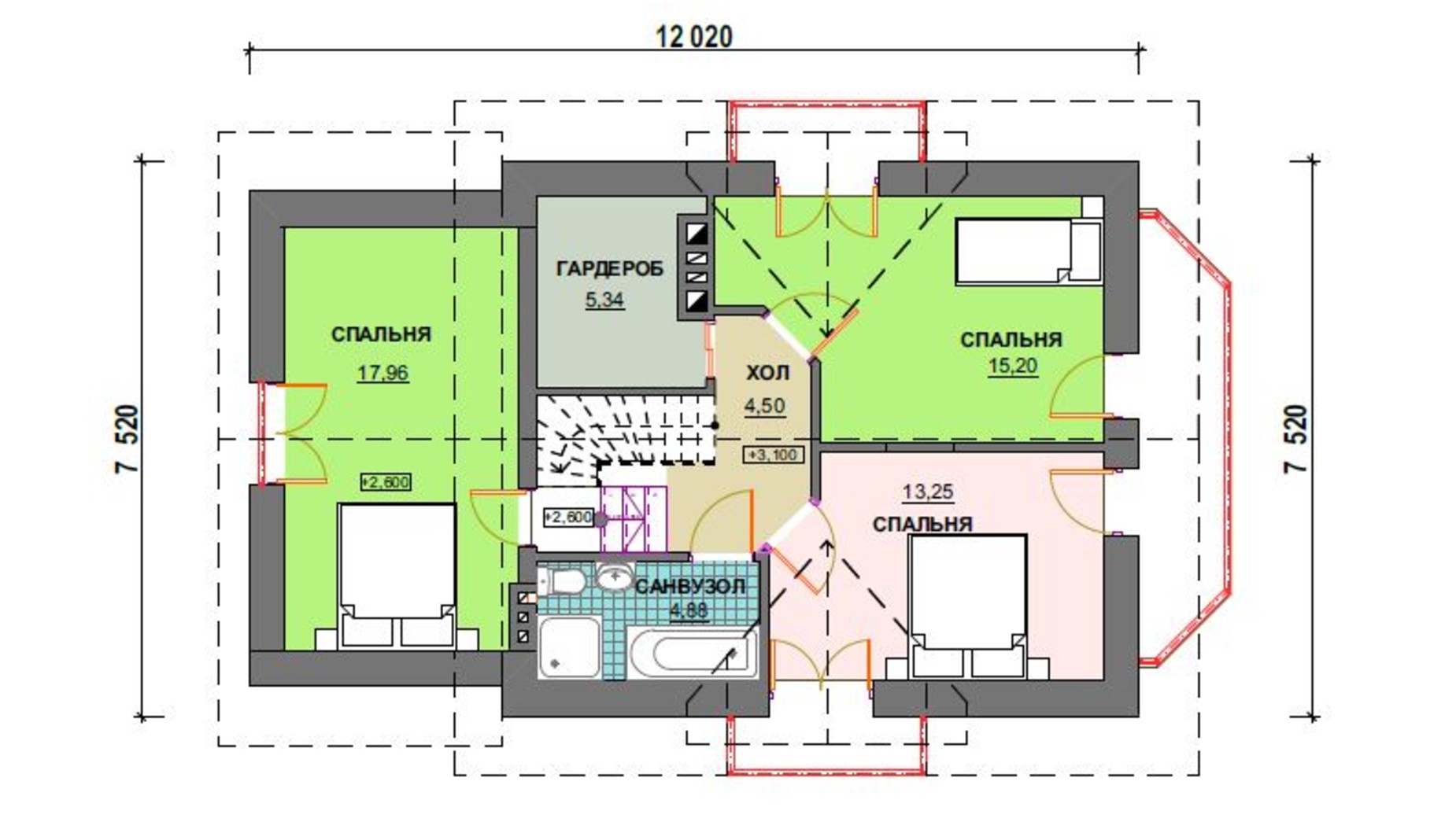 Планування котеджу в КМ Praud Hills 132 м², фото 613027