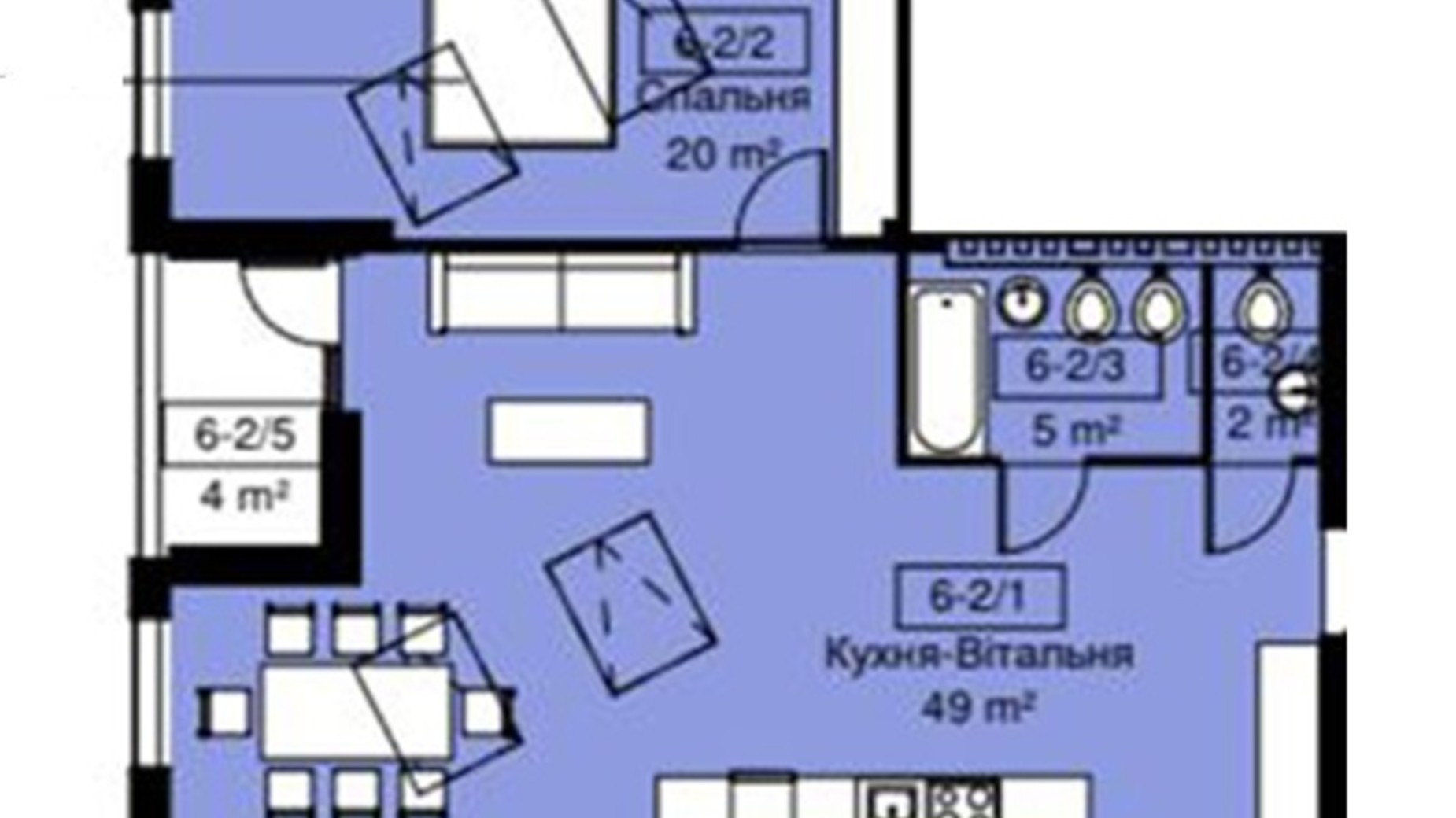 Планування вільне планування квартири в ЖК вул. Ярославенка, 23А 82.52 м², фото 613711