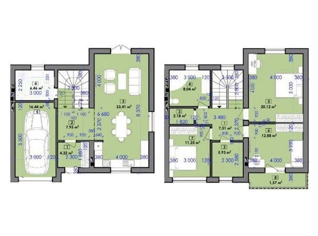 Дуплексы RAIT HOUSE: планировка 3-комнатной квартиры 138.06 м²
