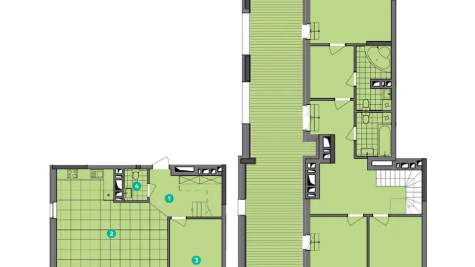 Планування 4-кімнатної квартири в ЖК Dibrova Park 186.21 м², фото 614125